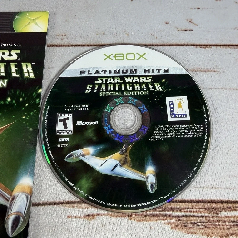 Star Wars Starfighter Special Edition Xbox Game Disc Manual Only Tested